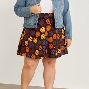 LULAROE Azure Skirt  Women's 2XL‎ Burgundy with Multi-Colored Pattern